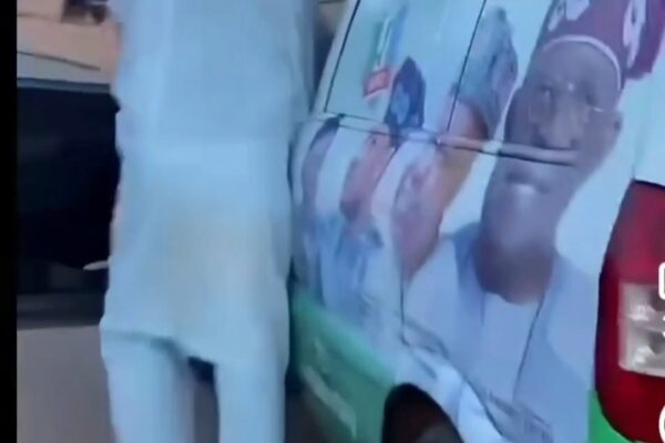Tinubu campaign vehicle pushed